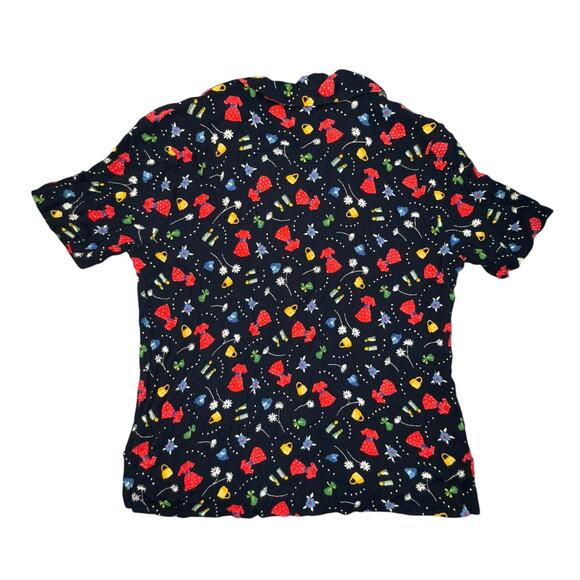 Stonebridge Vtg Fashion Shirt 90s Floral Statement Top Button Up Blouse Small - Picture 2 of 6